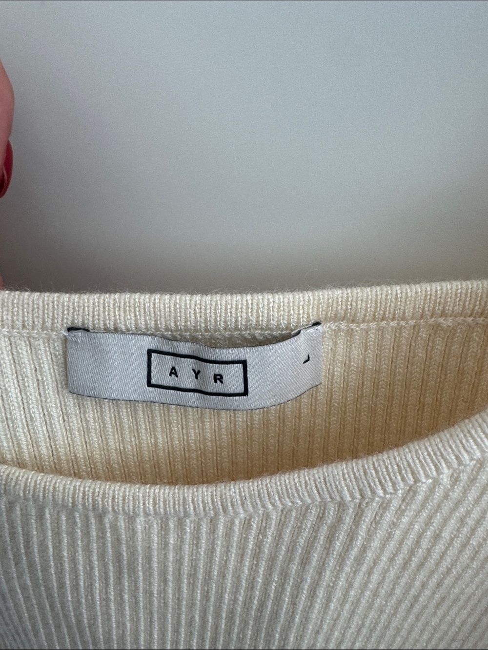 AYR Ribbed Cream Tank Top - Picture 2 of 3